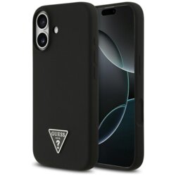 Husa Guess iPhone 17 Silicone Triangle Logo MagSafe, negru, GUHMP17SSCTRLMK