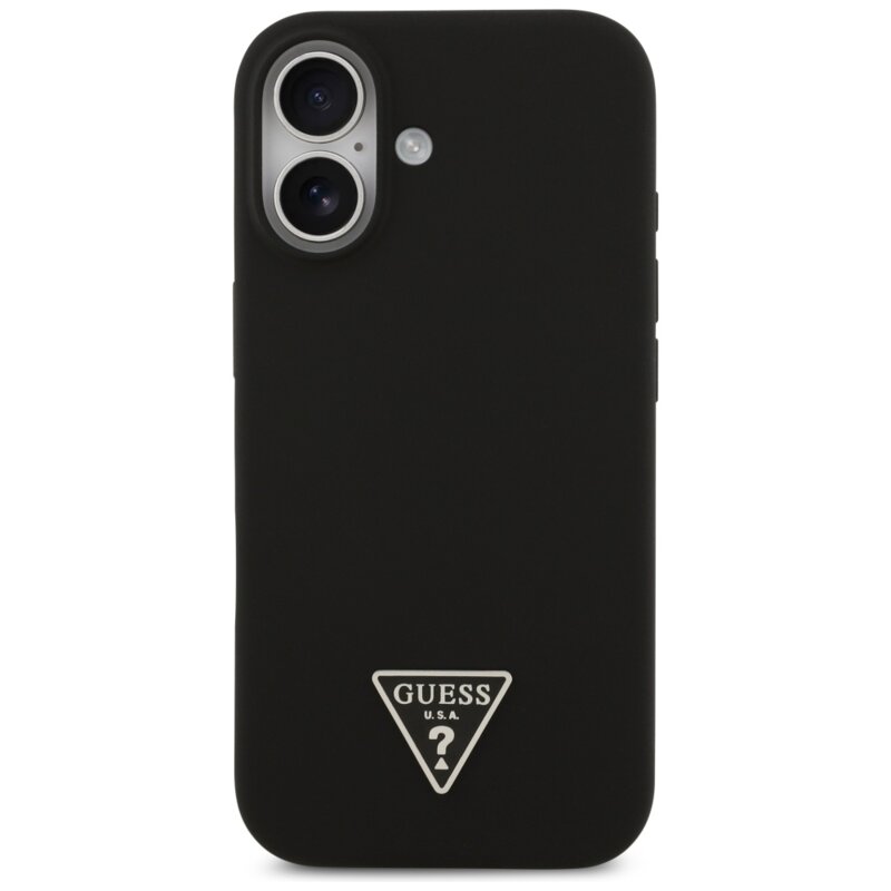 Husa Guess iPhone 17 Silicone Triangle Logo MagSafe, negru, GUHMP17SSCTRLMK