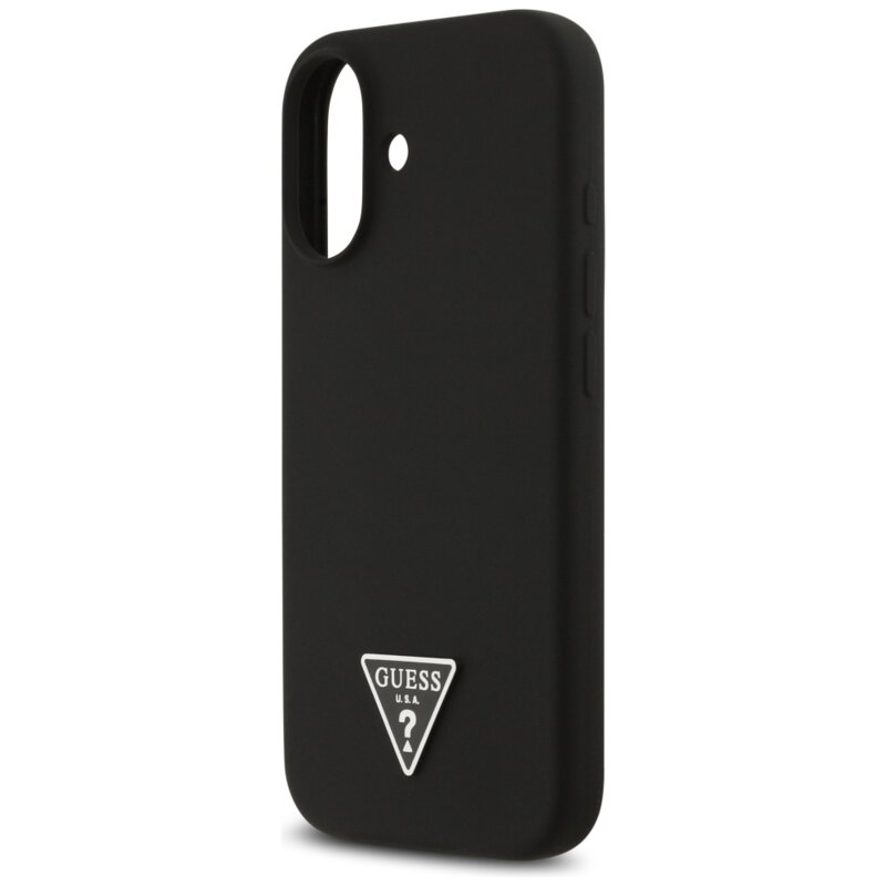 Husa Guess iPhone 17 Silicone Triangle Logo MagSafe, negru, GUHMP17SSCTRLMK