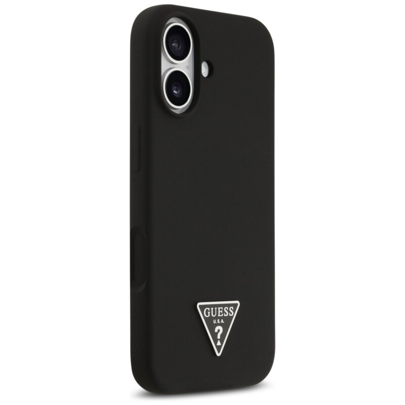 Husa Guess iPhone 17 Silicone Triangle Logo MagSafe, negru, GUHMP17SSCTRLMK