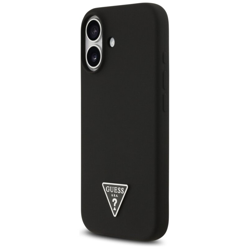 Husa Guess iPhone 17 Silicone Triangle Logo MagSafe, negru, GUHMP17SSCTRLMK