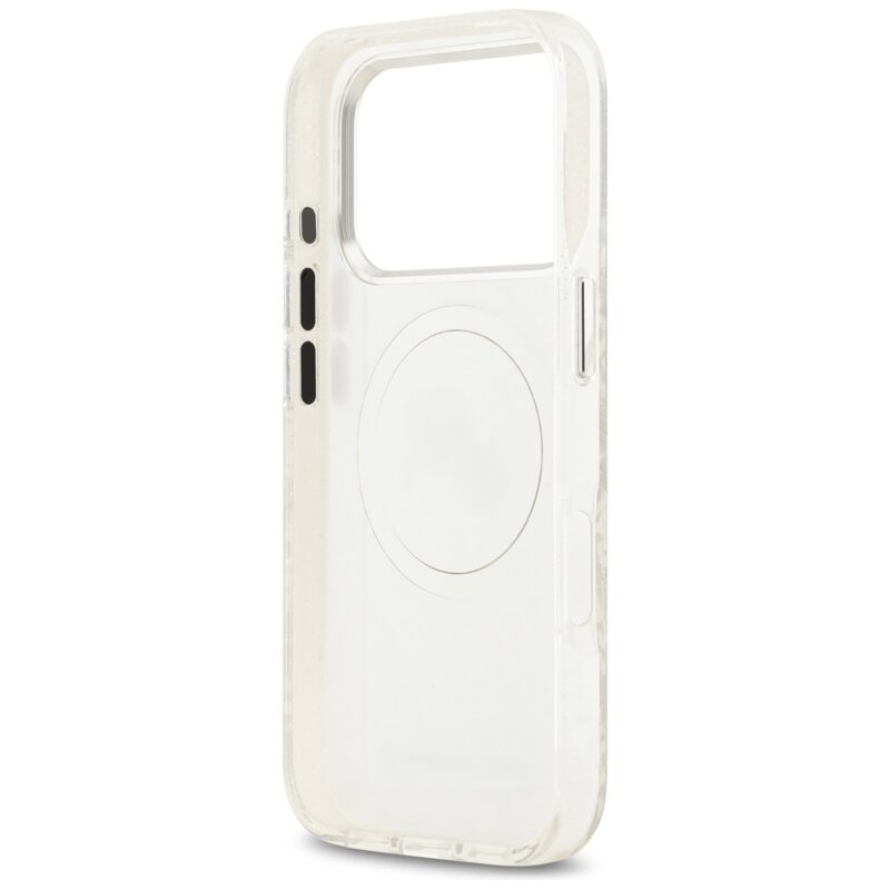 Husa Karl Lagerfeld iPhone 17 Pro Glitter MagSafe, Karl&Choupette Head, alb, KLHMP17LHMKBKCHOG