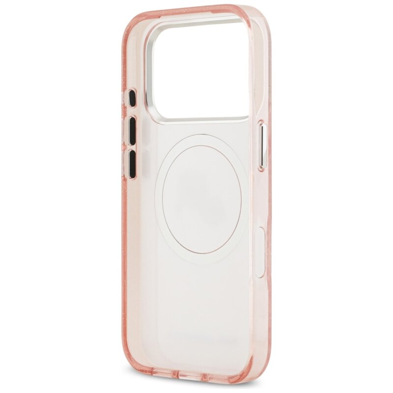 Husa Karl Lagerfeld iPhone 17 Pro Max Glitter MagSafe, Karl&Choupette Head, roz, KLHMP17XHMKBKCHOP