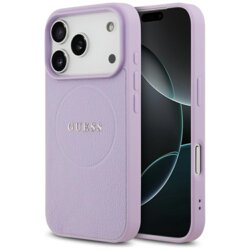 Husa iPhone 17 Pro Guess Grained Gold Ring MagSafe, mov, GUHMP17LPGHSMMU