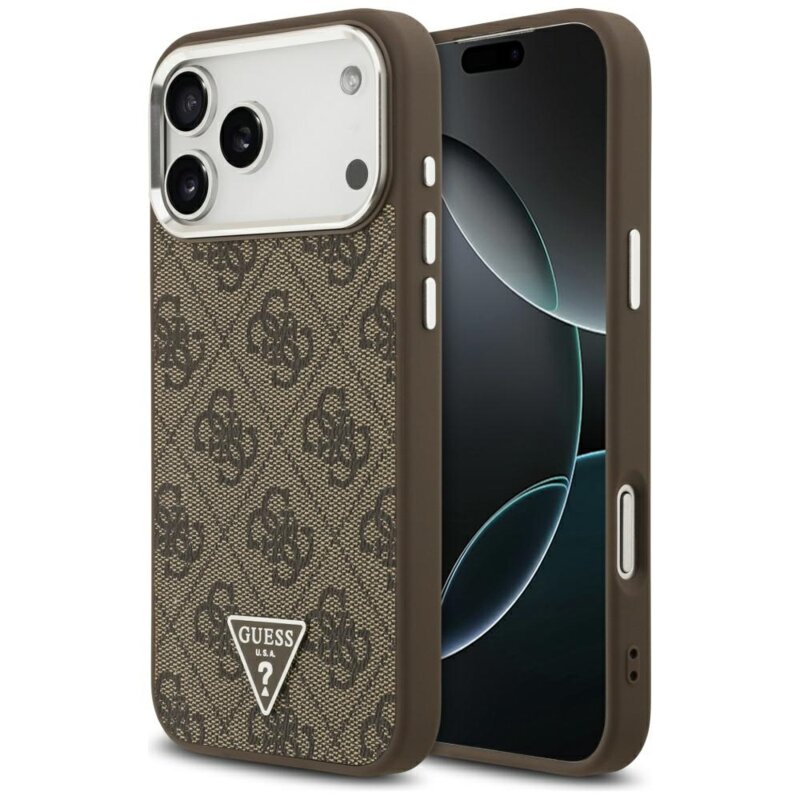 Husa originala Guess iPhone 17 Pro Max Hardcase 4G Triangle Logo MagSafe, maro, GUHMP17XP4TSRCMW