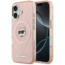 Husa iPhone 17 Karl Lagerfeld IML MagSafe, Choupette`s Head, roz, KLHMP17SHMKBCHOP