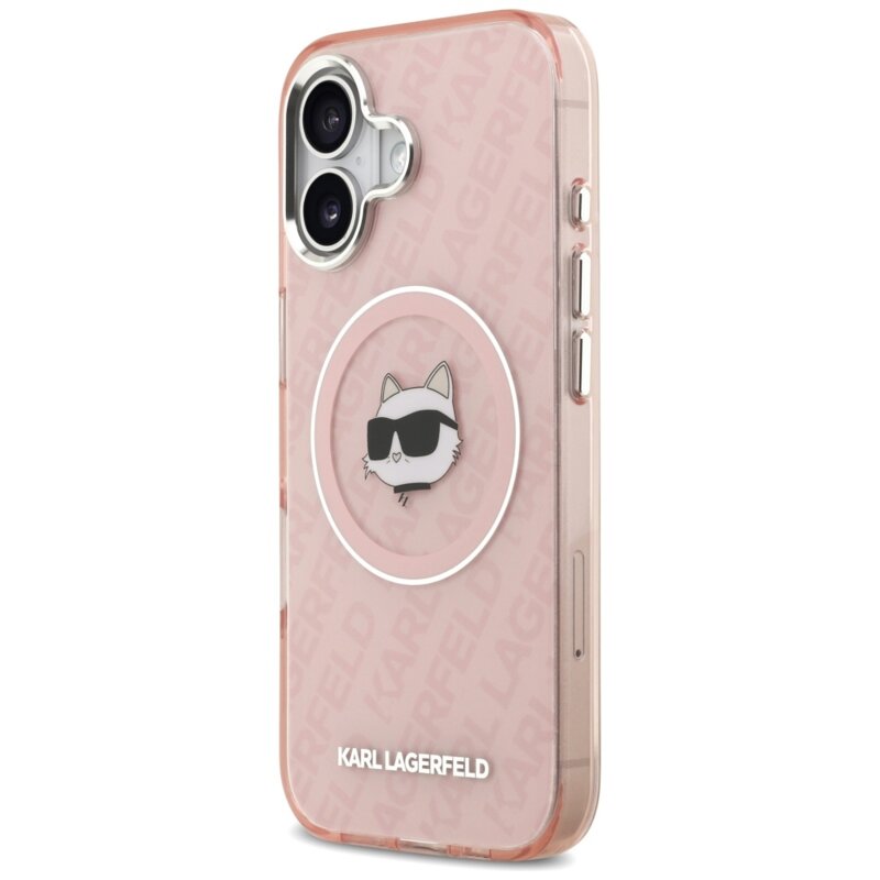 Husa iPhone 17 Karl Lagerfeld IML MagSafe, Choupette`s Head, roz, KLHMP17SHMKBCHOP