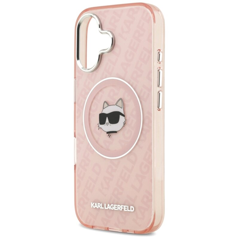 Husa iPhone 17 Karl Lagerfeld IML MagSafe, Choupette`s Head, roz, KLHMP17SHMKBCHOP