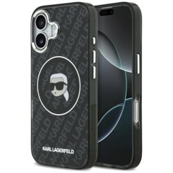 Husa iPhone 17 Karl Lagerfeld IML MagSafe, Karl`s Head, negru, KLHMP17SHMKBKHOK