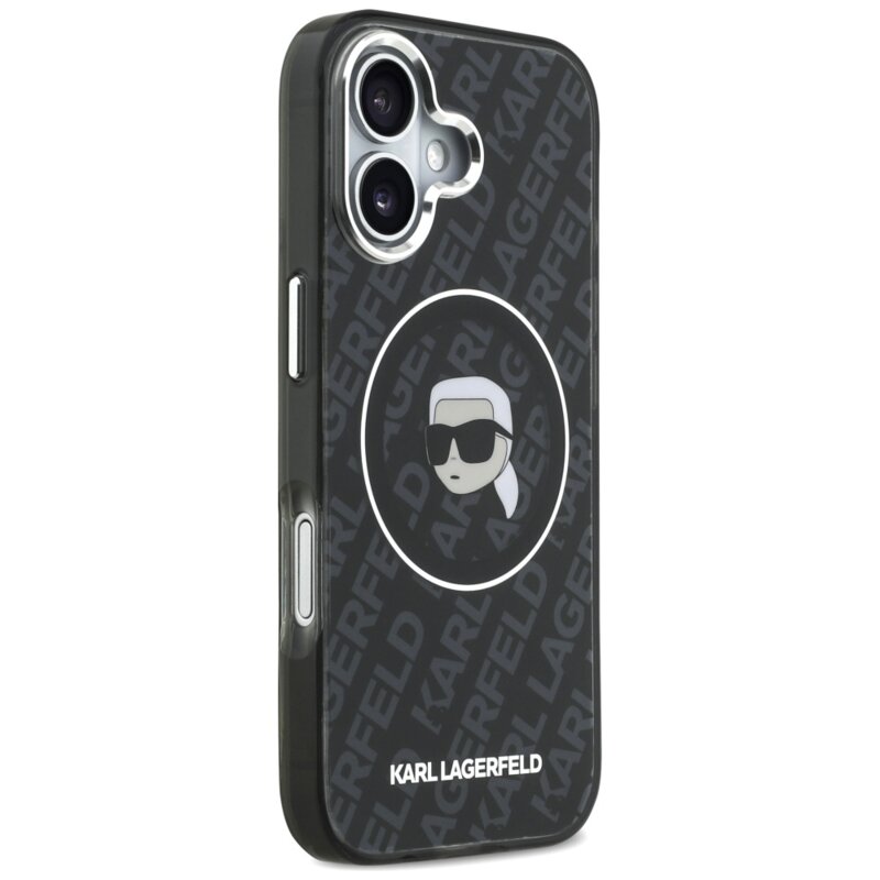 Husa iPhone 17 Karl Lagerfeld IML MagSafe, Karl`s Head, negru, KLHMP17SHMKBKHOK