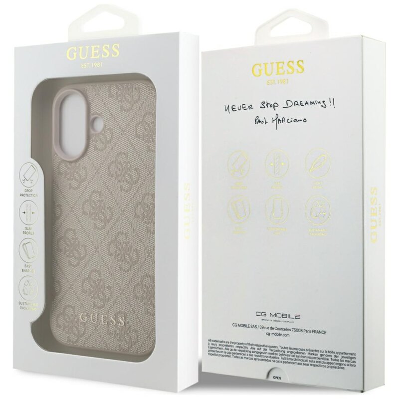 Husa originala Guess iPhone 17 Hardcase 4G Classic, roz, GUHCP17SG4GFPI