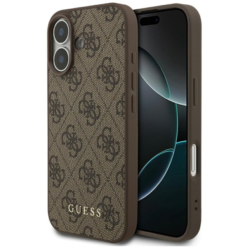 Husa originala Guess iPhone 17 Hardcase 4G Classic, maro, GUHCP17SG4GFBR