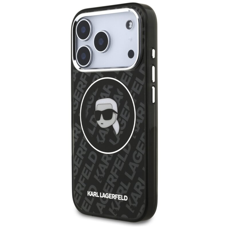 Husa iPhone 17 Pro Karl Lagerfeld IML MagSafe, Karl`s Head, negru, KLHMP17LHMKBKHOK