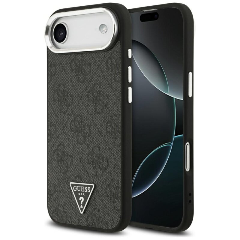 Husa originala Guess iPhone 17 Air Hardcase 4G Triangle Logo MagSafe, negru, GUHMP17MP4TSRCMK