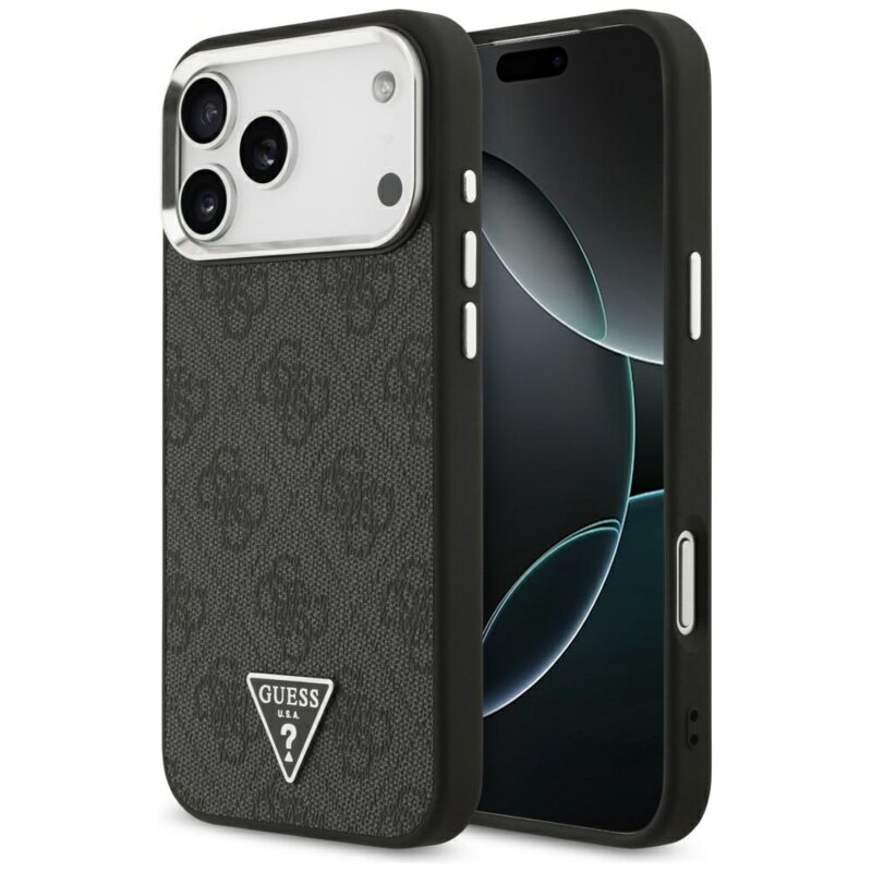 Husa originala Guess iPhone 17 Pro Max Hardcase 4G Triangle Logo MagSafe, negru, GUHMP17XP4TSRCMK