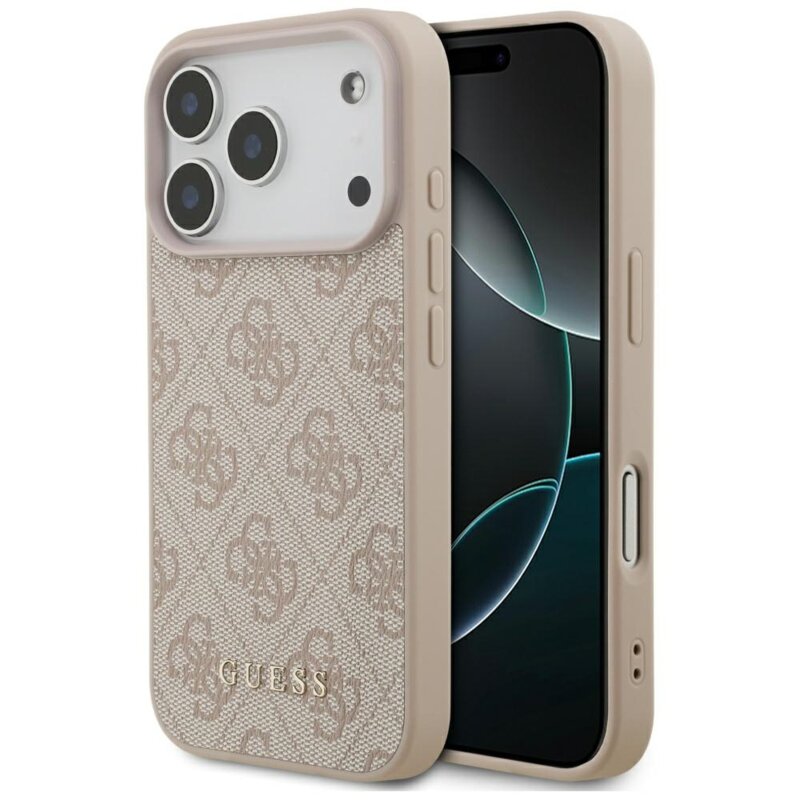 Husa originala Guess iPhone 17 Pro Hardcase 4G Classic, roz, GUHCP17LG4GFPI