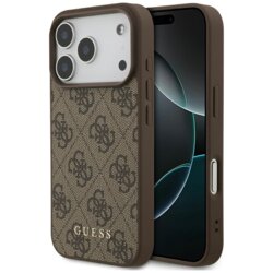 Husa originala Guess iPhone 17 Pro Hardcase 4G Classic, maro, GUHCP17LG4GFBR