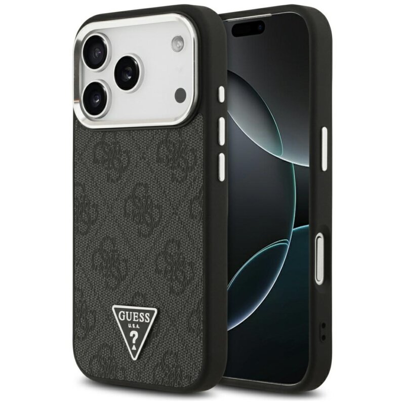 Husa originala Guess iPhone 17 Pro Hardcase 4G Triangle Logo MagSafe, negru, GUHMP17LP4TSRCMK