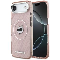 Husa iPhone 17 Air Karl Lagerfeld IML MagSafe, Choupette`s Head, roz, KLHMP17MHMKBCHOP