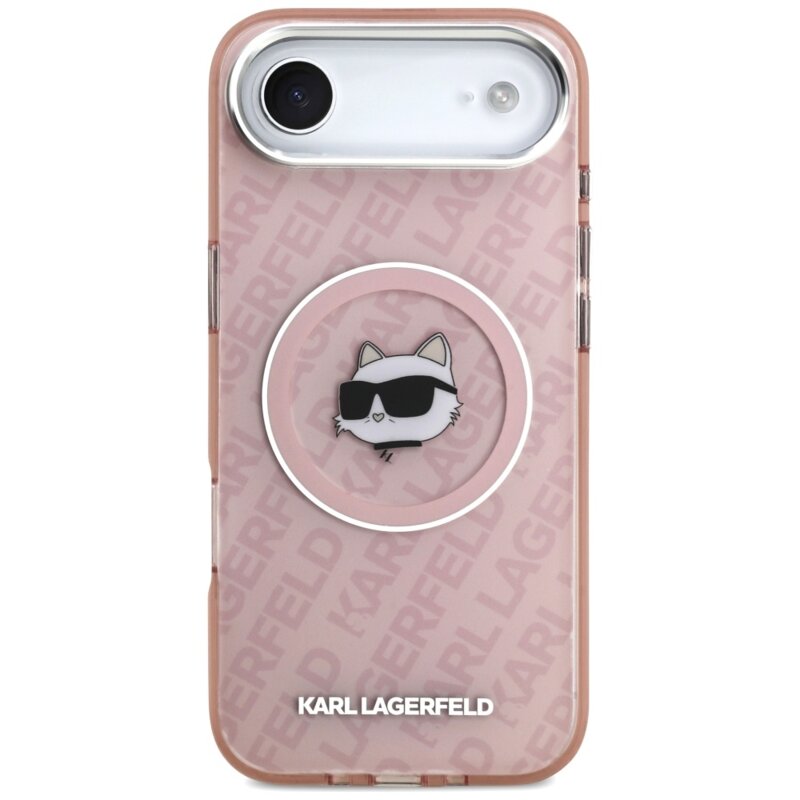 Husa iPhone 17 Air Karl Lagerfeld IML MagSafe, Choupette`s Head, roz, KLHMP17MHMKBCHOP