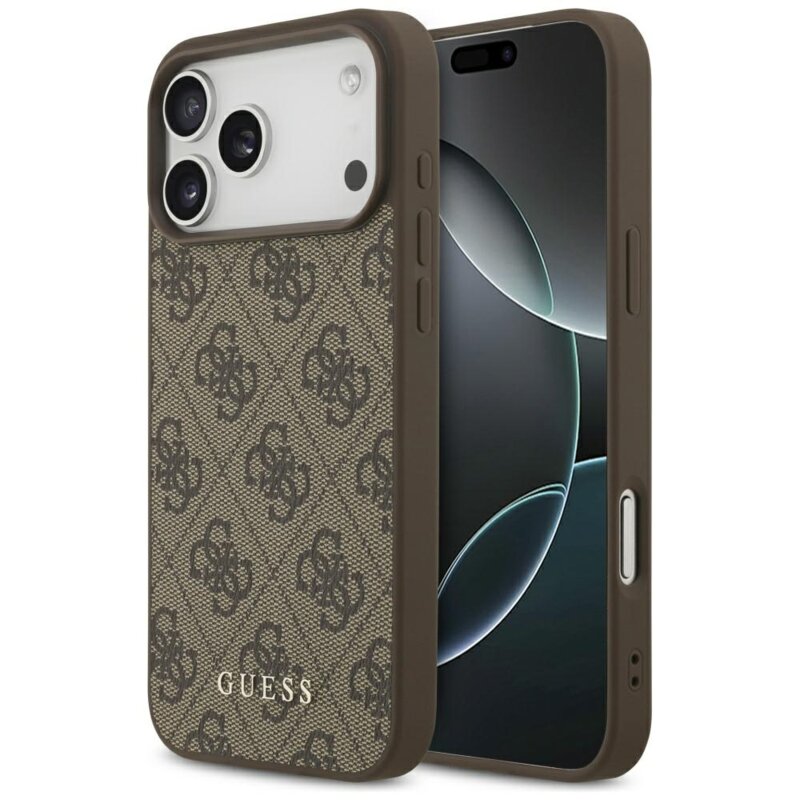 Husa originala Guess iPhone 17 Pro Max Hardcase 4G Classic, maro, GUHCP17XG4GFBR