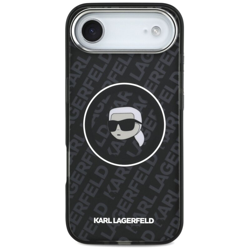 Husa iPhone 17 Air Karl Lagerfeld IML MagSafe, Karl`s Head, negru, KLHMP17MHMKBKHOK