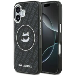 Husa iPhone 17 Karl Lagerfeld IML MagSafe, Choupette`s Head, negru, KLHMP17SHMKBCHOK
