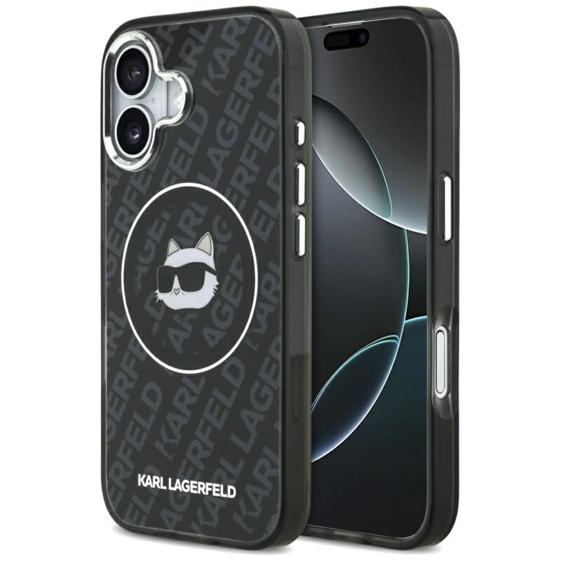 Husa iPhone 17 Karl Lagerfeld IML MagSafe, Choupette`s Head, negru, KLHMP17SHMKBCHOK