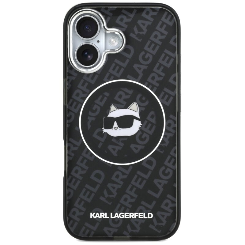 Husa iPhone 17 Karl Lagerfeld IML MagSafe, Choupette`s Head, negru, KLHMP17SHMKBCHOK