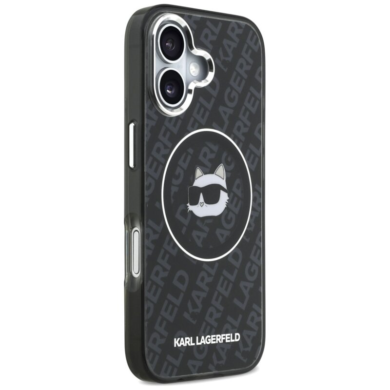 Husa iPhone 17 Karl Lagerfeld IML MagSafe, Choupette`s Head, negru, KLHMP17SHMKBCHOK