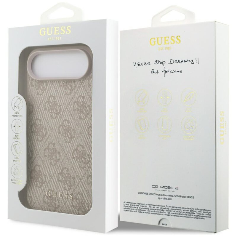 Husa originala Guess iPhone 17 Air Hardcase 4G Classic, roz, GUHCP17MG4GFPI