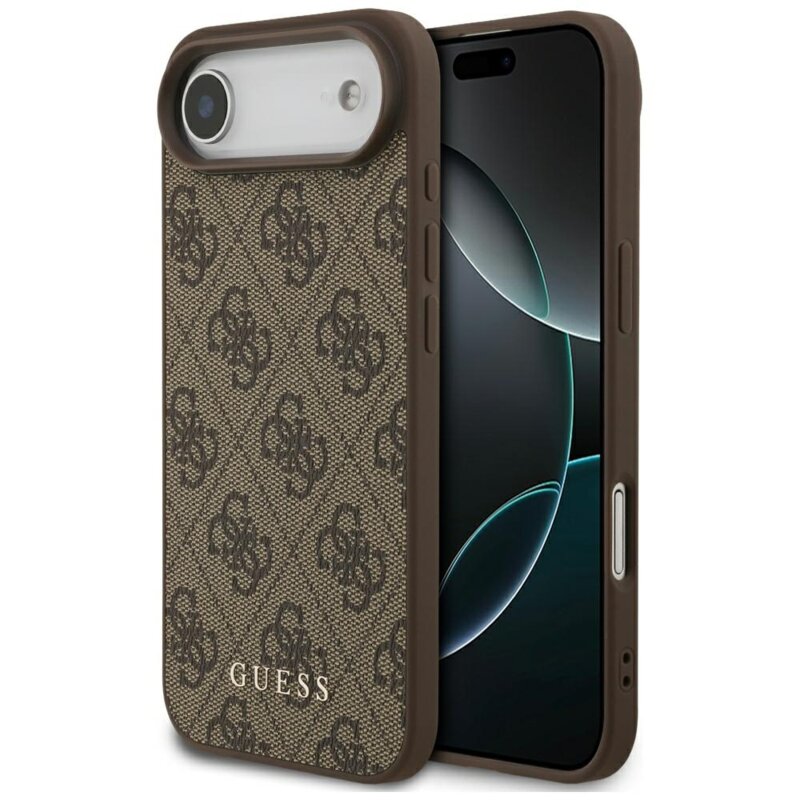 Husa originala Guess iPhone 17 Air Hardcase 4G Classic, maro,GUHCP17MG4GFBR