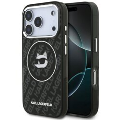 Husa iPhone 17 Pro Karl Lagerfeld IML MagSafe, Choupette`s Head, negru, KLHMP17LHMKBCHOK