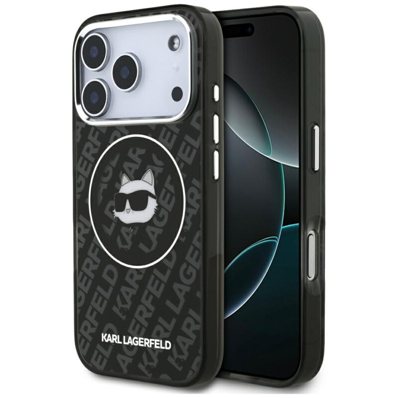 Husa iPhone 17 Pro Karl Lagerfeld IML MagSafe, Choupette`s Head, negru, KLHMP17LHMKBCHOK