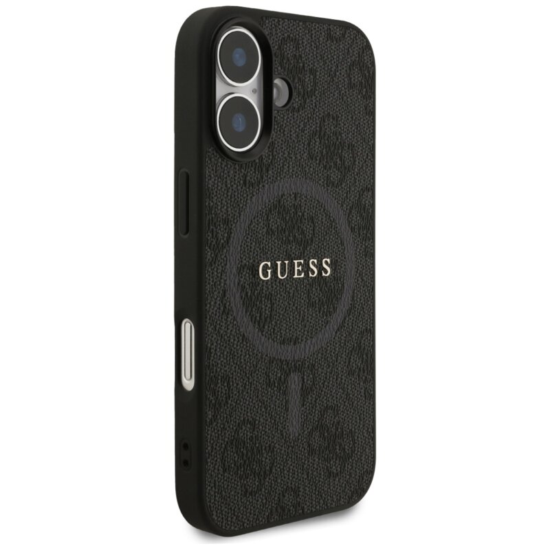 Husa iPhone 17 Guess 4G Ring Classic Logo MagSafe, negru, GUHMP17SG4GFRK