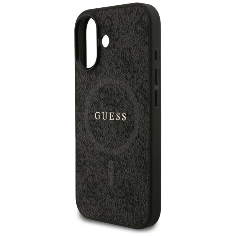 Husa iPhone 17 Guess 4G Ring Classic Logo MagSafe, negru, GUHMP17SG4GFRK
