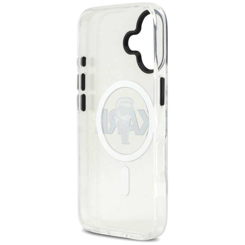Husa iPhone 17 Karl Lagerfeld IML MagSafe Sketch Logo, Karl, transparenta, KLHMP17SHGKIGKBT