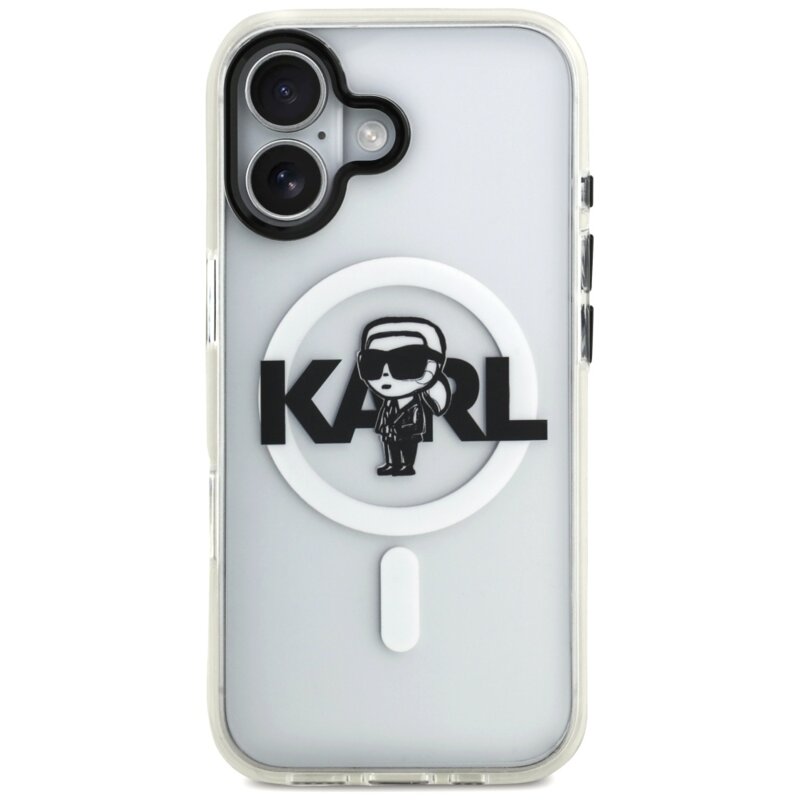 Husa iPhone 17 Karl Lagerfeld IML MagSafe Sketch Logo, Karl, transparenta, KLHMP17SHGKIGKBT