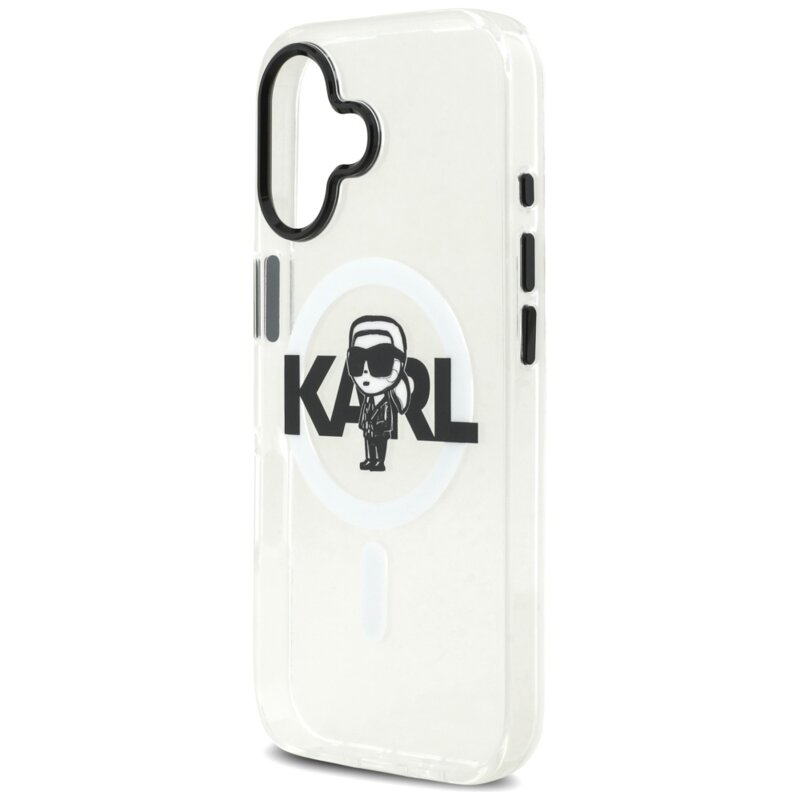 Husa iPhone 17 Karl Lagerfeld IML MagSafe Sketch Logo, Karl, transparenta, KLHMP17SHGKIGKBT