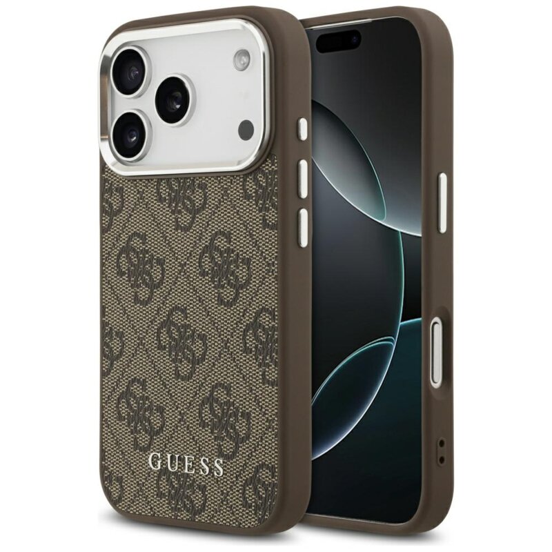Husa originala Guess iPhone 17 Pro Max Hardcase 4G Classic Logo MagSafe, maro, GUHMP17XP4GSSMCW
