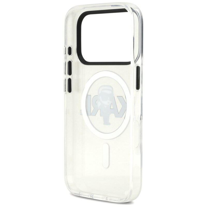 Husa iPhone 17 Pro Karl Lagerfeld IML MagSafe Sketch Logo, Karl, transparenta, KLHMP17LHGKIGKBT