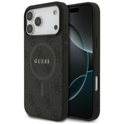 Husa iPhone 17 Pro Max Guess 4G Ring Classic Logo MagSafe, negru. GUHMP17XG4GFRK