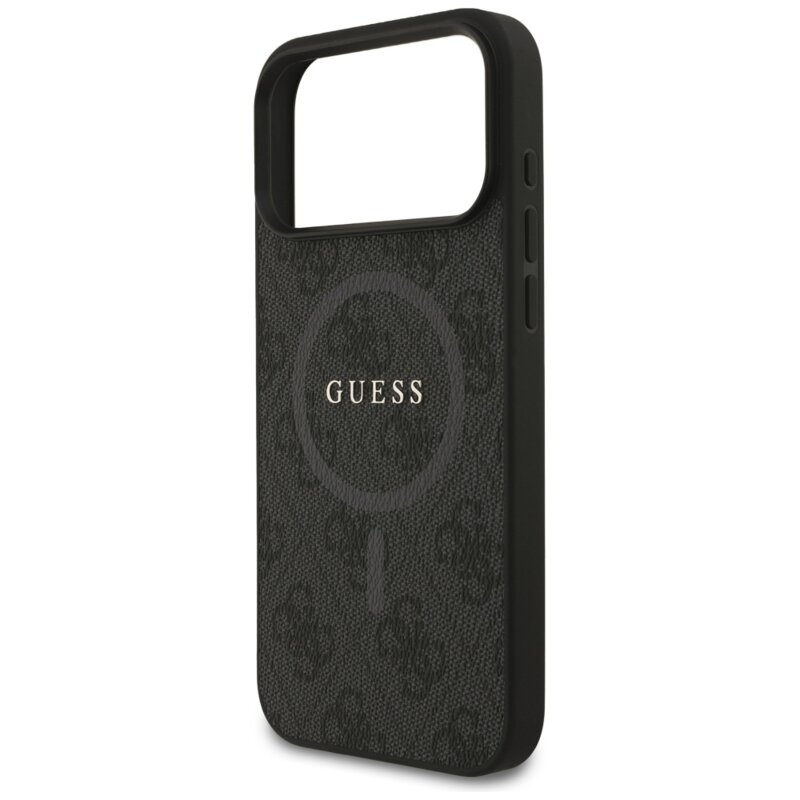 Husa iPhone 17 Pro Max Guess 4G Ring Classic Logo MagSafe, negru. GUHMP17XG4GFRK