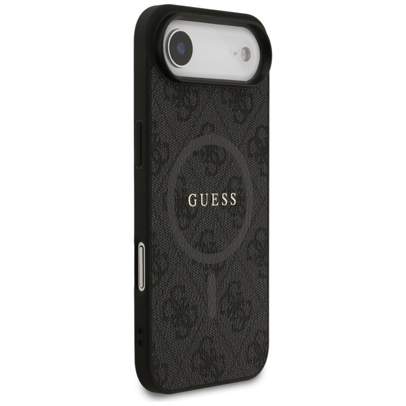 Husa iPhone 17 Air Guess 4G Ring Classic Logo MagSafe, negru, GUHMP17MG4GFRK