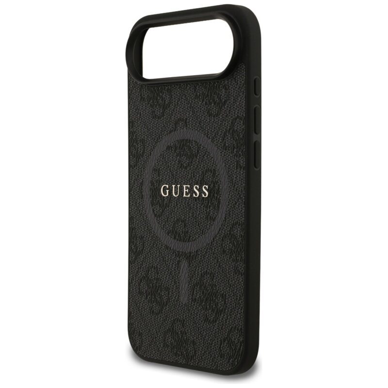 Husa iPhone 17 Air Guess 4G Ring Classic Logo MagSafe, negru, GUHMP17MG4GFRK