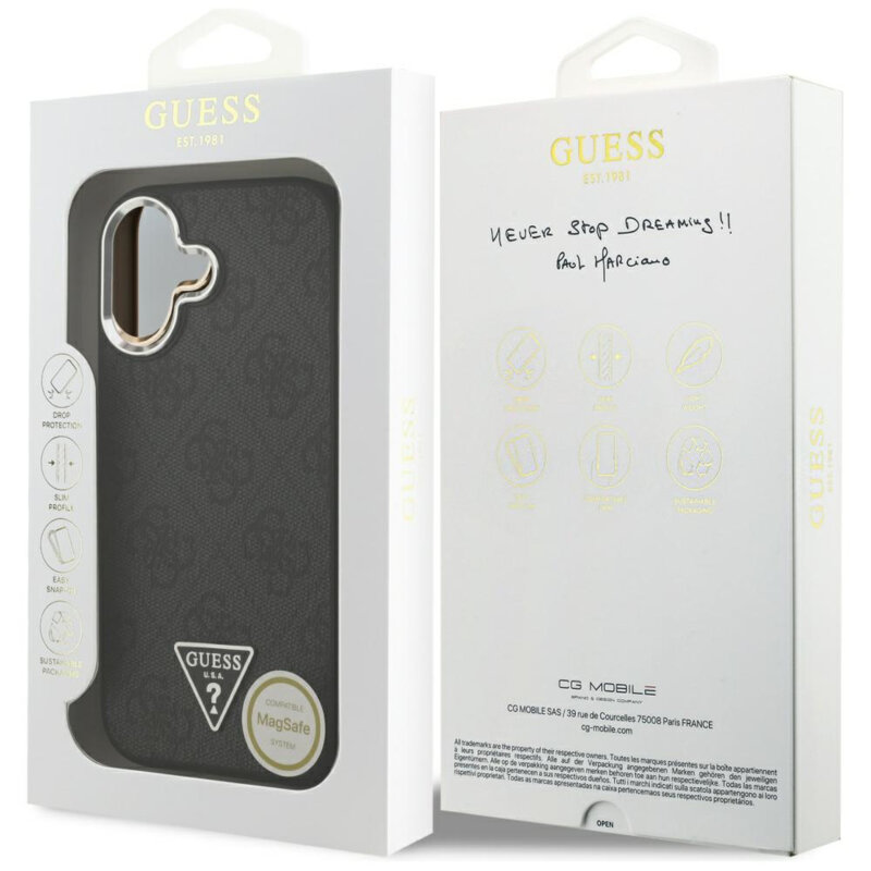 Husa originala Guess iPhone 17 Hardcase 4G Triangle Logo MagSafe, negru, GUHMP17SP4TSRCMK