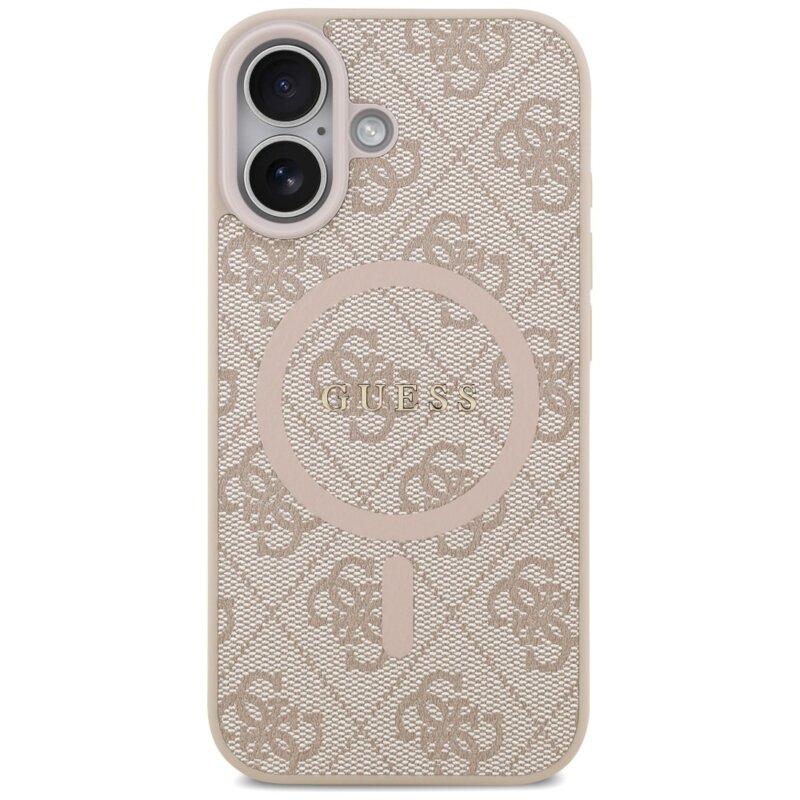 Husa iPhone 17 Guess 4G Ring Classic Logo MagSafe, roz, GUHMP17SG4GFRP