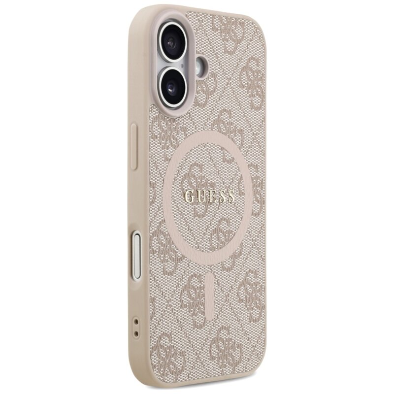Husa iPhone 17 Guess 4G Ring Classic Logo MagSafe, roz, GUHMP17SG4GFRP