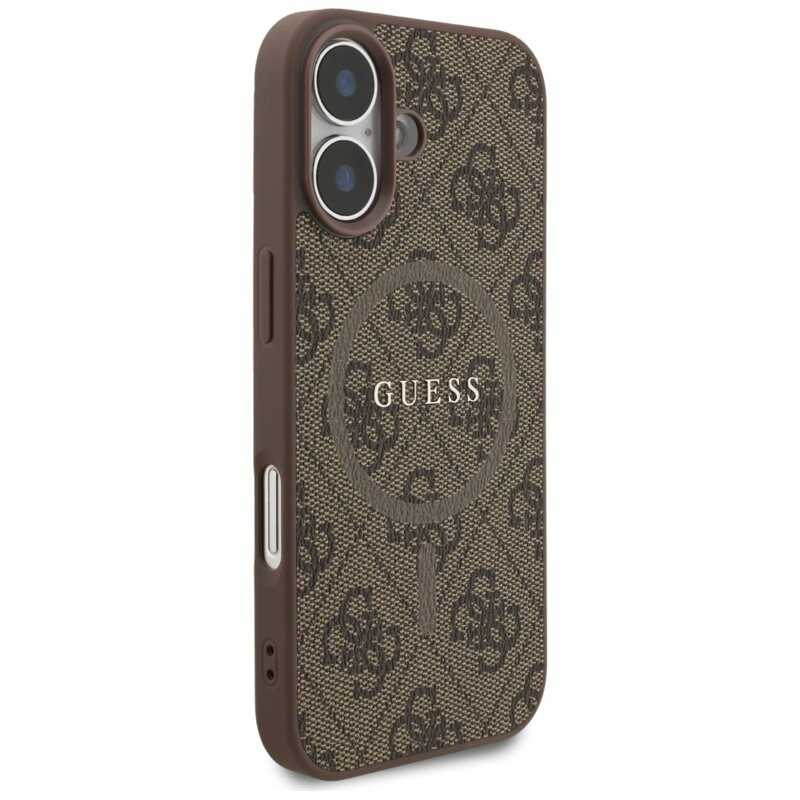Husa iPhone 17 Guess 4G Ring Classic Logo MagSafe, maro, GUHMP17SG4GFRW