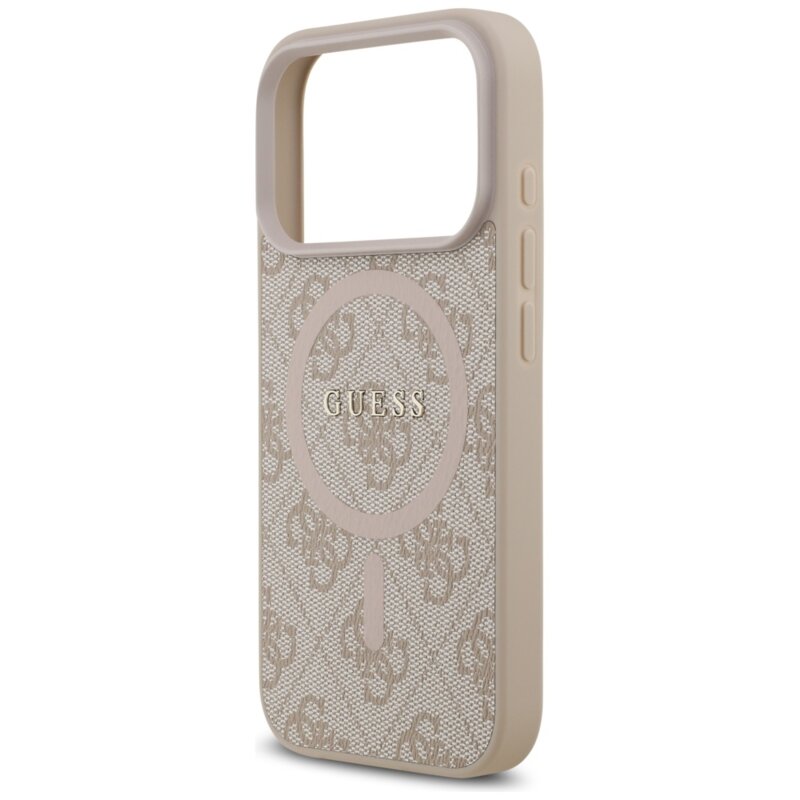 Husa iPhone 17 Pro Max Guess 4G Ring Classic Logo MagSafe, roz, GUHMP17XG4GFRP